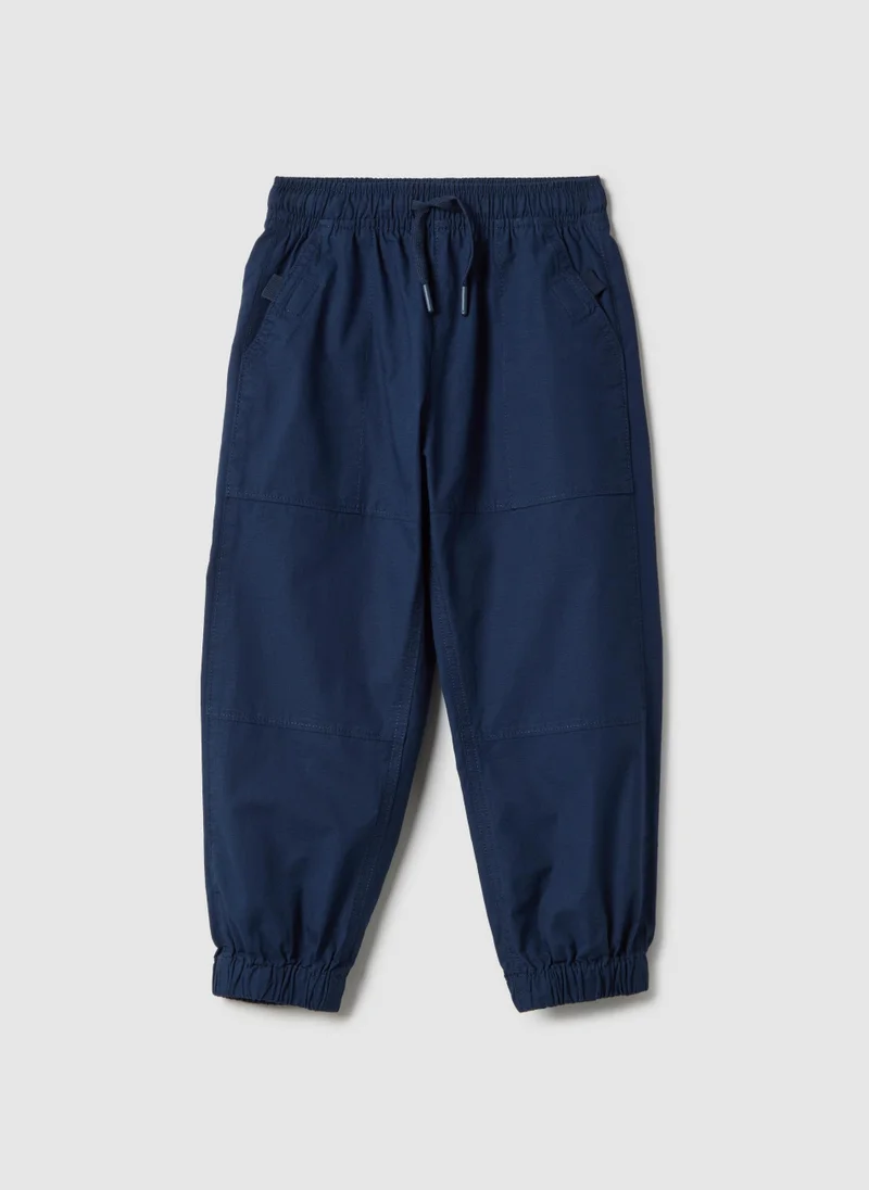 او في اس OVS Children'S Regular Fit Blue Cotton Jogger Trousers